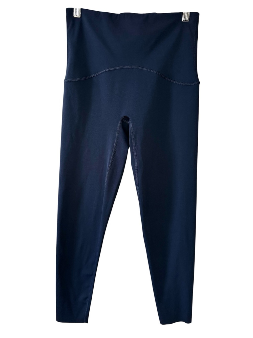 SPANX Women’s Navy Raw Hem Mid Rise Booty Boost Athletic Gym Leggings- Medium